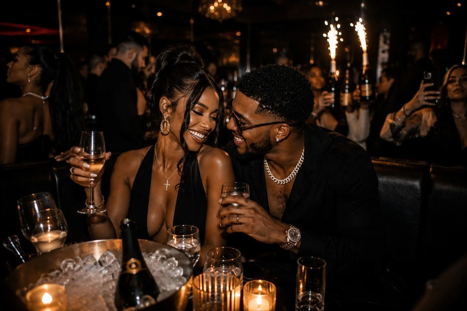 Couple in VIP booth
